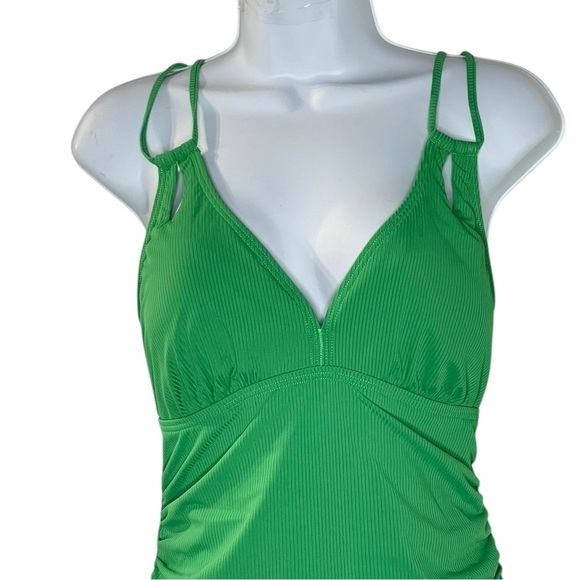 Charmo V Neck One Piece Swimsuits Ruched Tummy Control Monokini Bathing Suit - Picture 4 of 11